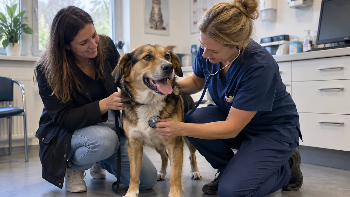 Hond tijdens een consult bij de dierenarts